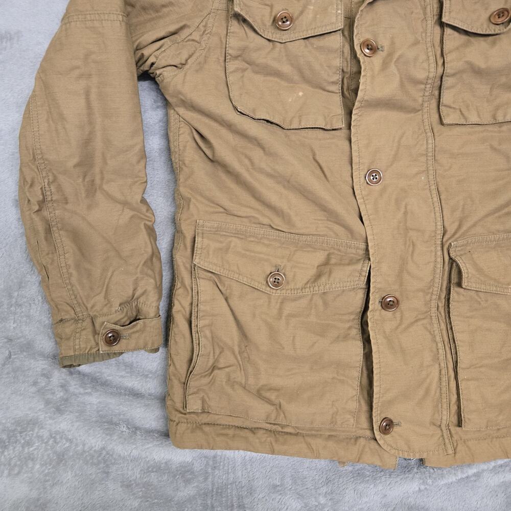 J. Crew NX-631 M65 Military / Mechanic Field Jacket MENS M Hooded Khaki Brown - Picture 3 of 12